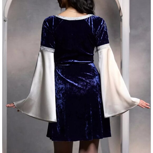 NWT Hot Topic | Lord of the Rings Arwen Velvet Bell Sleeve Mini Dress size XL - Picture 2 of 6
